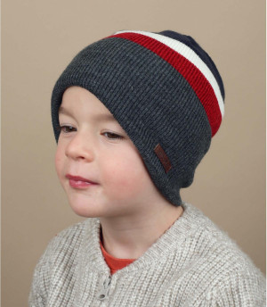 bonnet enfant gris bleu rouge Blazer Beanie Kids dark heather